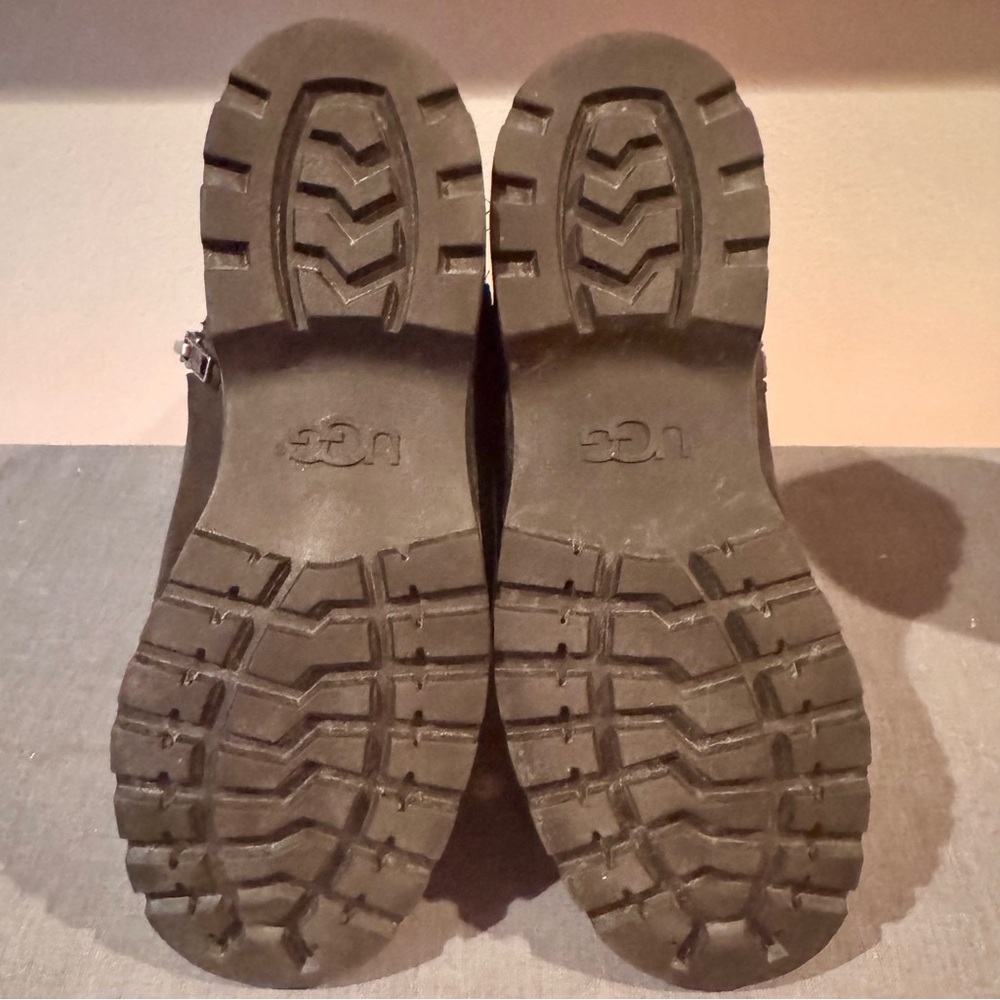 UGG Grandle Black Suede Boots with Shearling Lining - Picture 15 of 16